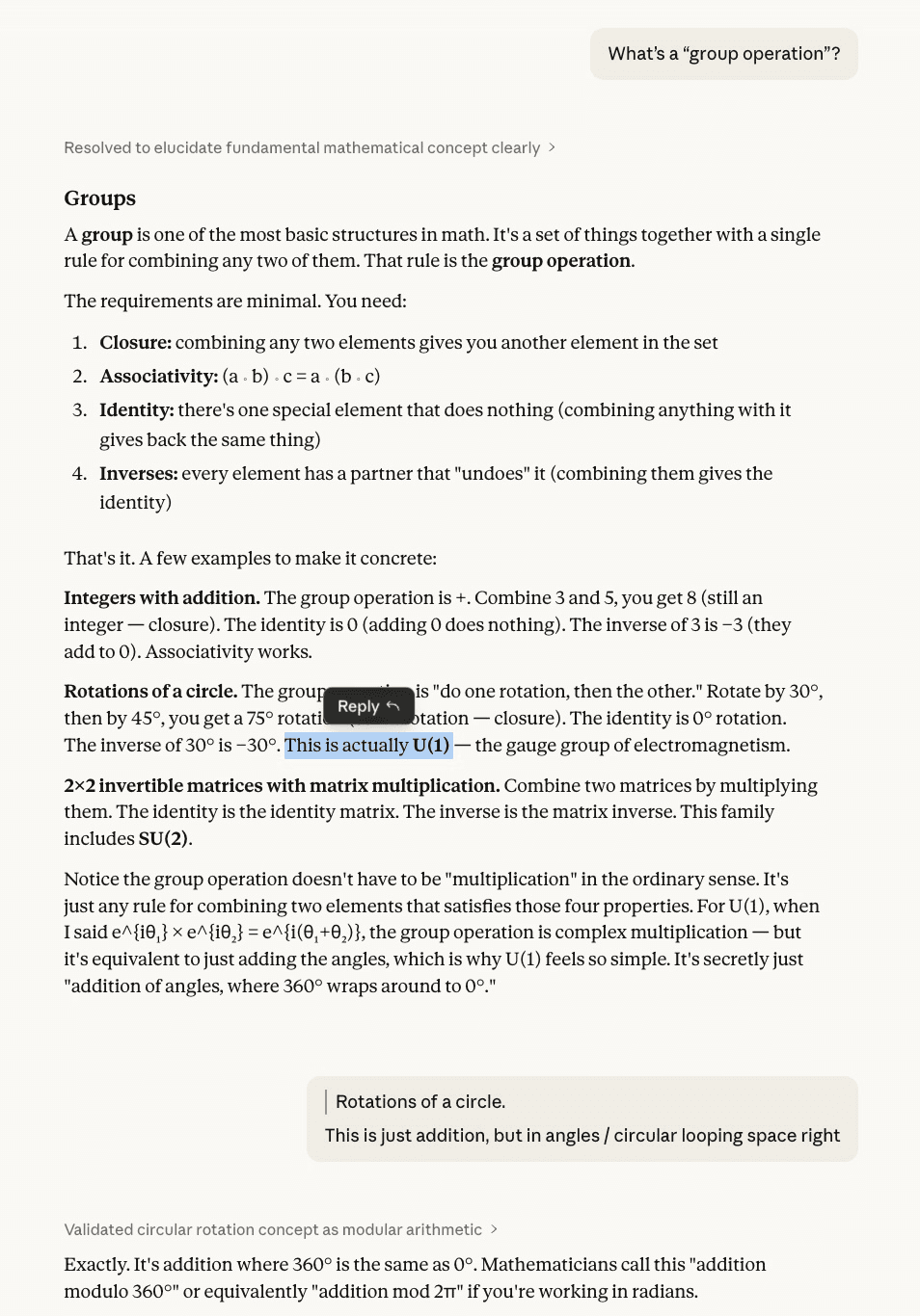 Me clarifying e.g. U(1)