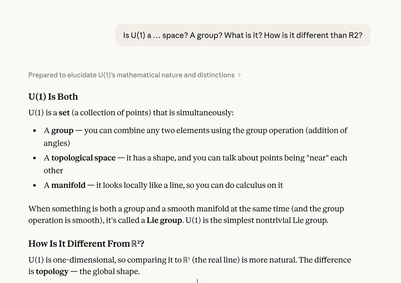 Me clarifying e.g. U(1)