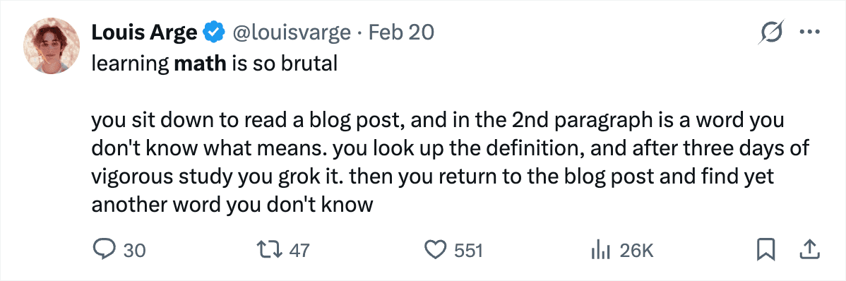 Tweet about math